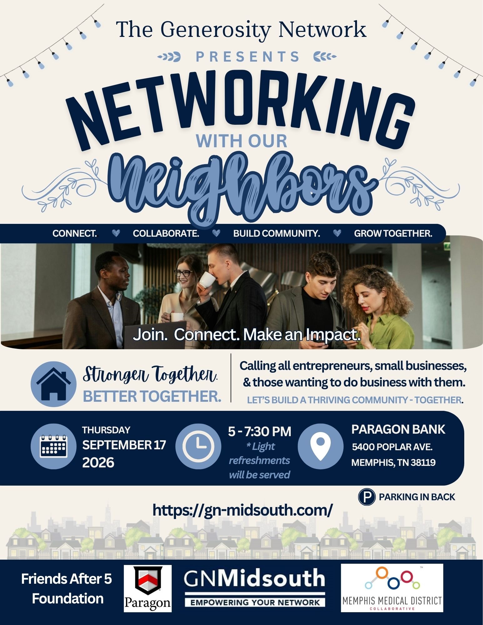 Networking with Our Neighbors — September 17 2026 at Paragon Bank Memphis